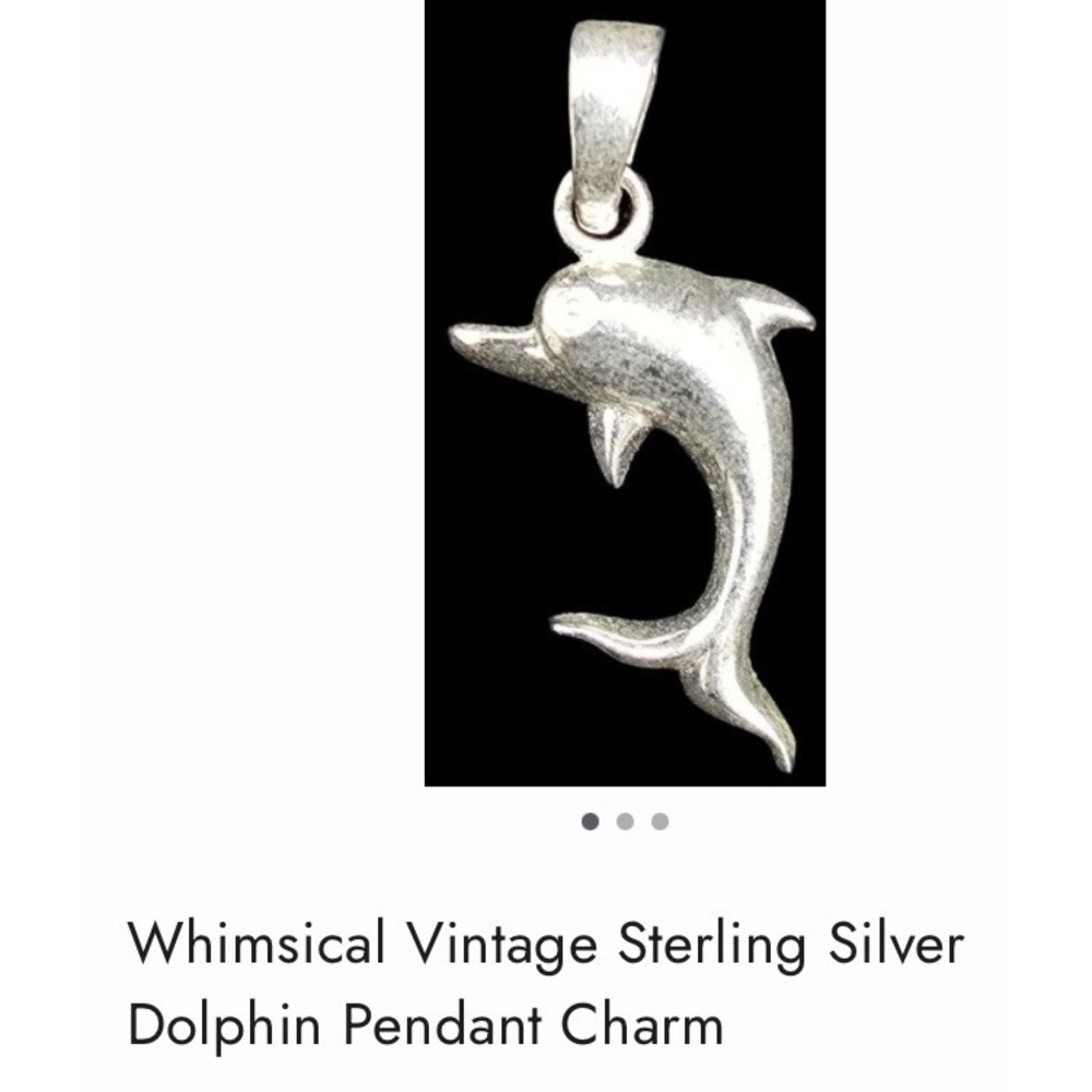 925 Dolphin Pendant Charm Vintage